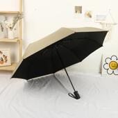 新款 雨伞女伞晴o雨两用自动黑胶太伞阳防紫外线遮阳伞折叠纯色定