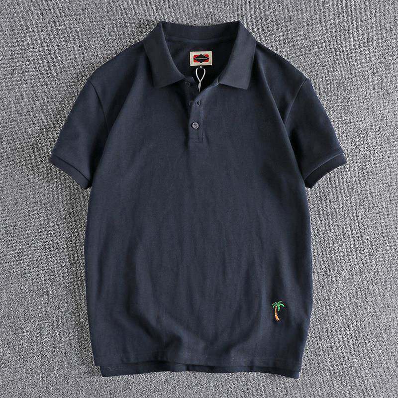 香港时尚男士夏季欧美绣花绣花棉休闲男士Polo衫翻领短袖t恤采购
