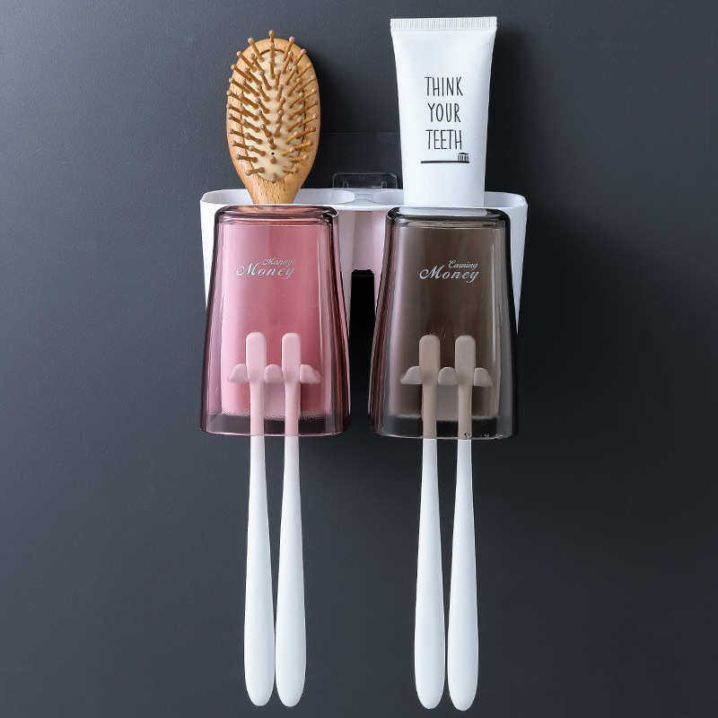放牙膏一家批发家用之杯子家庭牙刷牙挂壁式5zv7套装漱口杯四三口,家庭/个人清洁工具,牙刷架/牙具座,淘宝优惠券,粉丝福利购,淘宝优惠卷