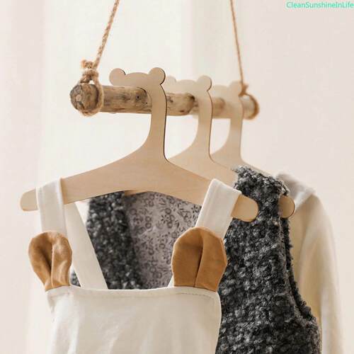 Baby Creative Hanger Rack Baby Wooden Clothes Hanger for Kid