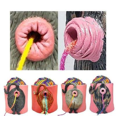 Artwork Cat Yarn Bowl Yarn Holder Dispenser With Hole,