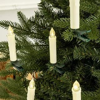 雪杉圣诞遥控定时仿真LED电子蜡烛夹子圣诞树挂件婚礼派对氛围灯