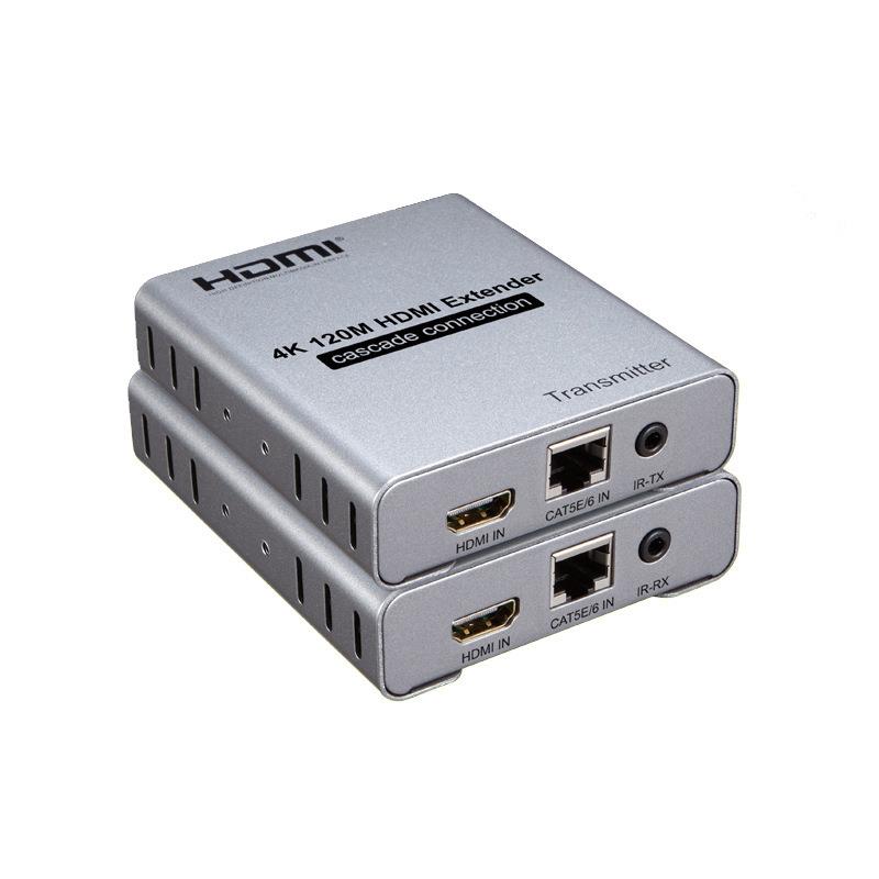 4K HDMI延长器120米hdmi网线延长器发射接收器HDMI转RJ45红外延长