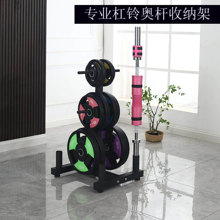 奥杆杠铃片收纳架存储架商用哑铃片拖车可移动杠铃片架轻便移动