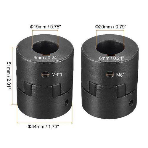 uxcell Flexible Coupling Shaft 19mm to 20mm 51mm x 44mm