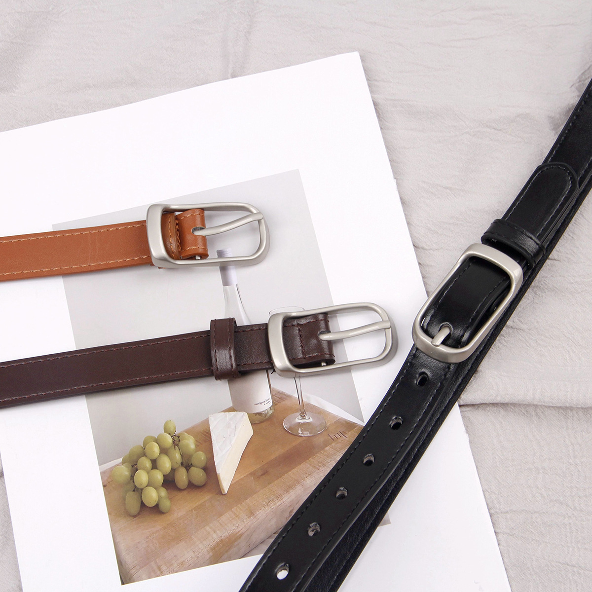 ins牛仔裤复古皮带皮带女士腰链