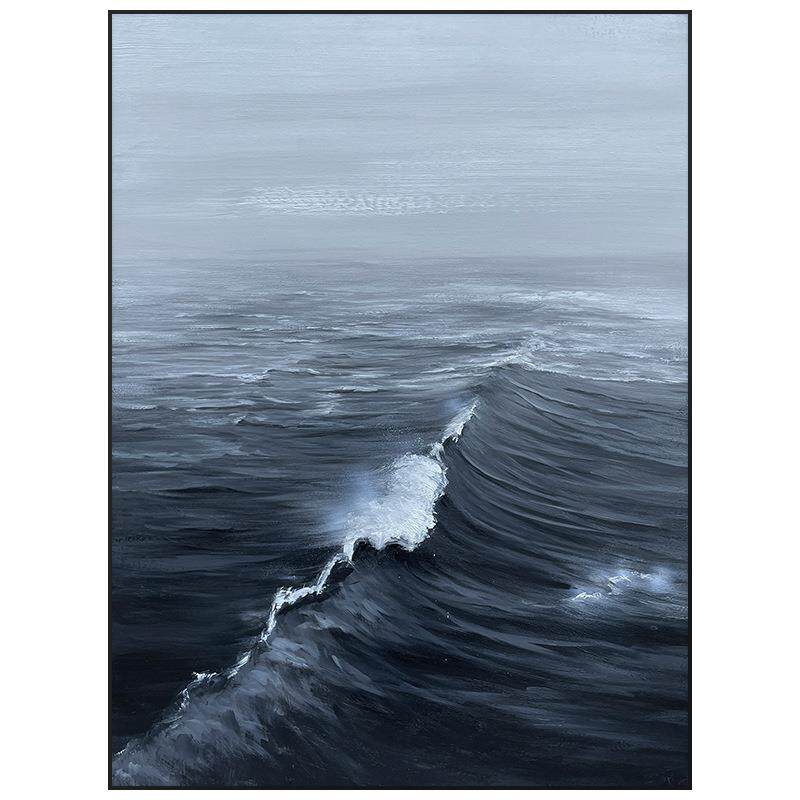 油画 手绘油画《惊涛骇浪》客厅挂画玄关抽象装饰画餐厅壁画海浪