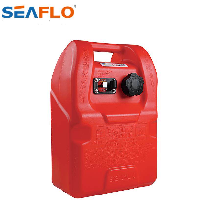 SEAFLO新款6加仑24L船舱户外设备汽油桶带油表便携式卧式燃油箱