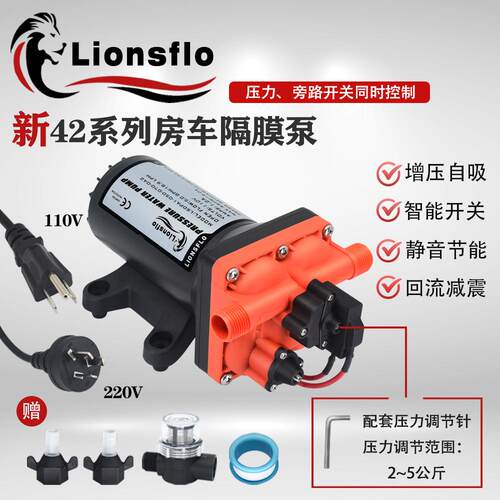 5GPM110V220V隔膜泵大流量灌装液体转移泵园林灌溉清洗自吸抽水泵