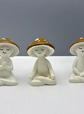 跨境新款Meditation Mushrooms 冥想蘑菇装饰摆件打坐蘑菇装饰品