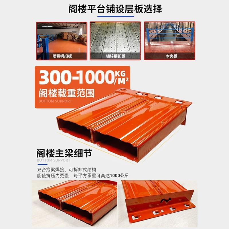 阁楼货架工厂搭建平台仓库钢结构二层隔层重型钢构