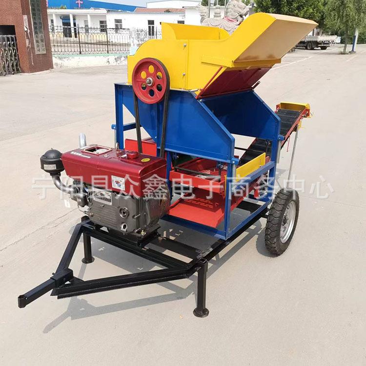 福建家用打花生的机子柴油机可移动式摘果机花生脱秧机