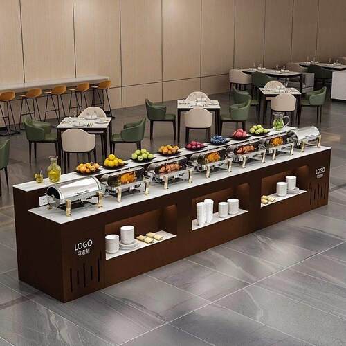 酒店单位食堂自助餐台调料台餐厅台商简约小料摆台取餐水果吧台