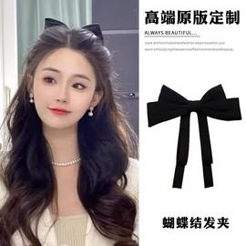 网红2023年蝴蝶结发夹女后脑勺弹簧夹子头饰气质发卡公主顶夹