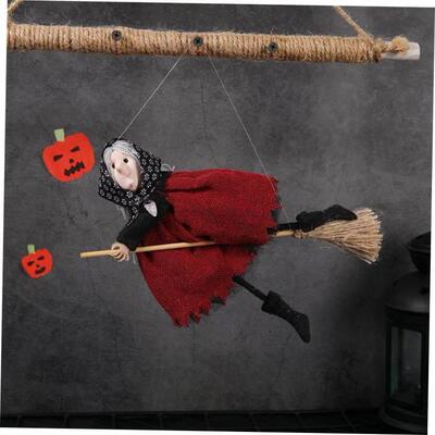 Halloween party props riding broomstick pendant decoration