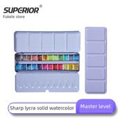 秀普正品 水彩画艺术专业学生专用全套专业 大师级固体水彩涂料包装