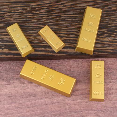 沙金寓仿金条手金8644工实心镇金砖尺家居意装饰摆件仿真道具条样