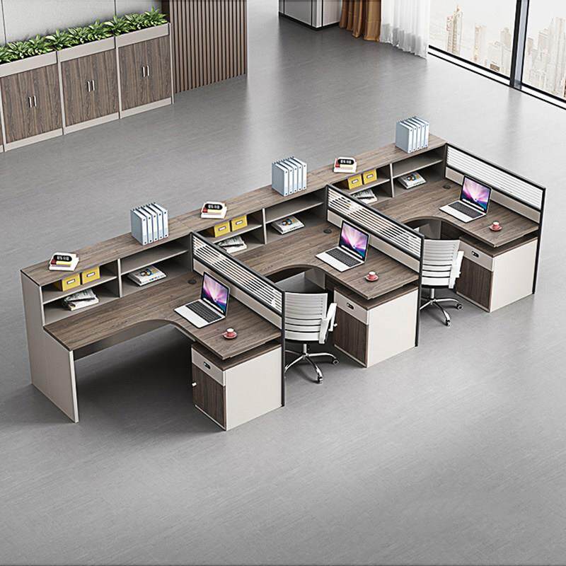 办公桌简约现代职员工桌屏风工作位4人F型3人6人位家具桌椅组合