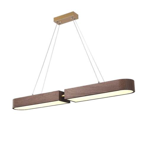 简约现代一字餐厅吊灯极简长条吧台餐桌茶室灯新中式茶桌LED灯具