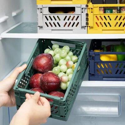 Folding Collapsible Plastic Storage Crate Box Stackable