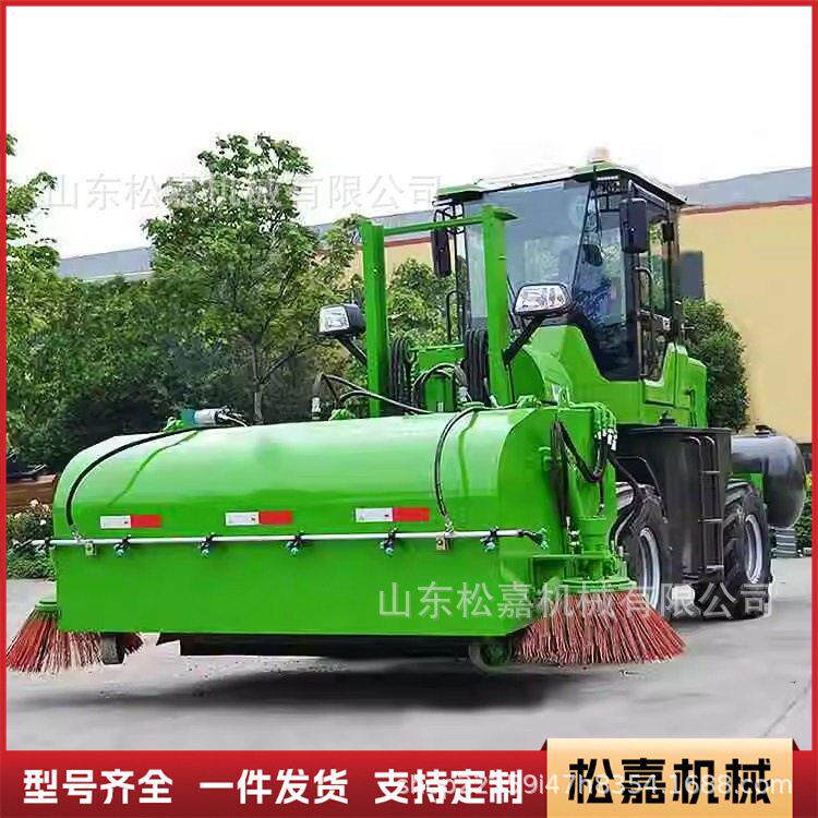 装载机改装扫地车工厂道路砂石道路清扫工业除尘叉车加装清扫滚刷
