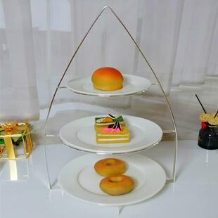 欧式三层下午茶点心盘甜品台摆件展示架甜点蛋糕茶歇摆台糕点架子