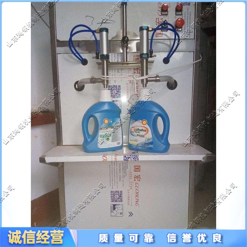 半自动膏体液体灌装机 恒流计时灌装器 电脑控制双头气动灌装设备图片