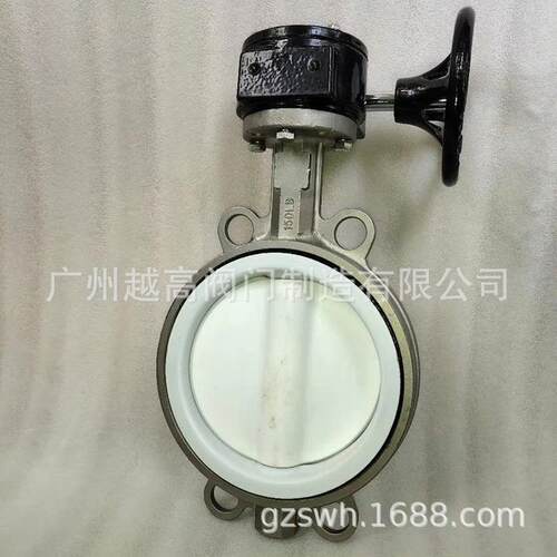 手柄衬氟蝶阀 D71F46-16C WCB碳钢 不锈钢 对夹式 四氟衬胶蝶阀
