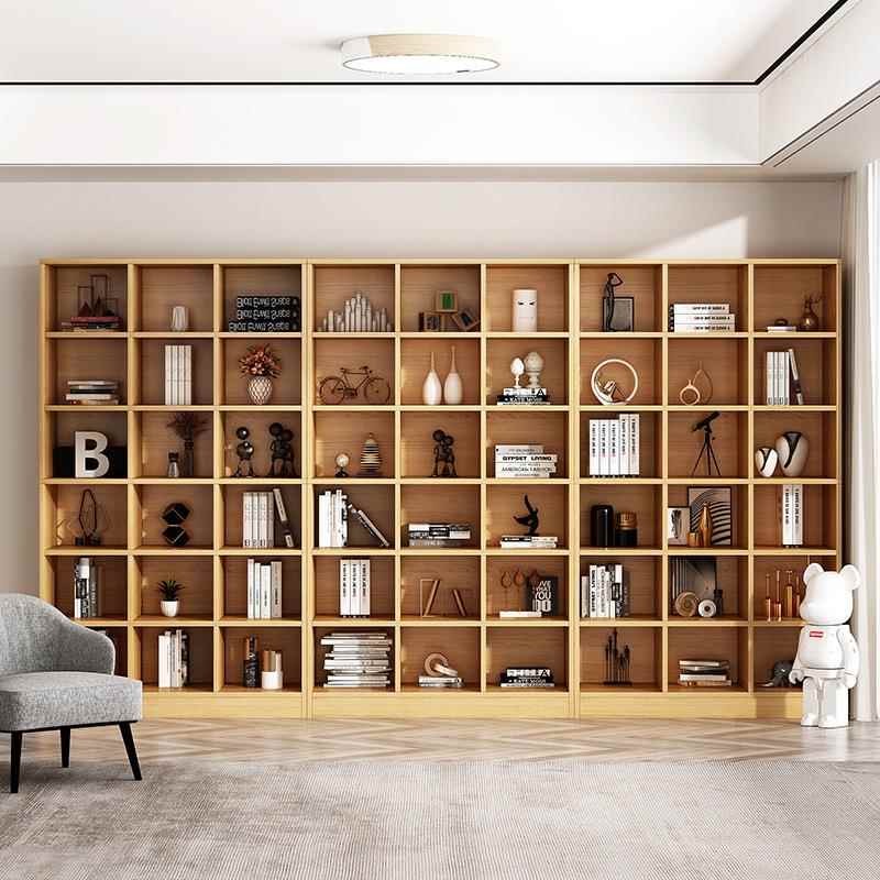 书架置物架落地家用收纳格子柜客厅图书馆组合书柜简约现代储物柜