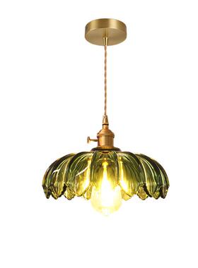 美式复古黄铜玻璃吊灯老上海墨绿色怀旧温馨民宿卧室餐厅阳台灯具