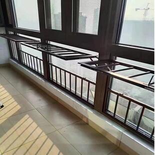 多功能防护栏阳台折叠晾衣架窗户室内儿童家用自装防盗窗栏杆