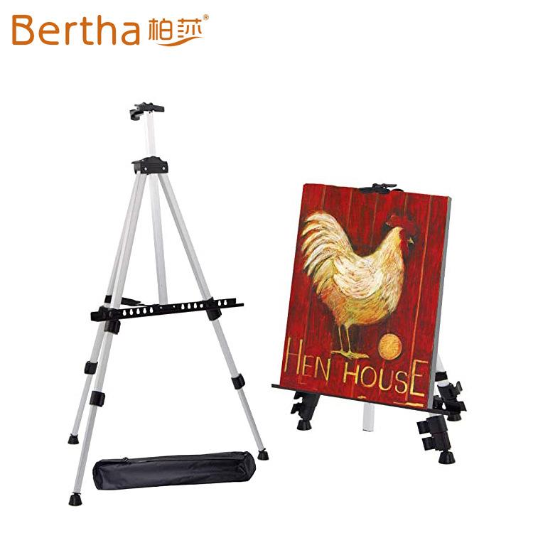 亚马逊跨境供应4节铝合金POP展示架便携式伸缩画架三角架广告展架