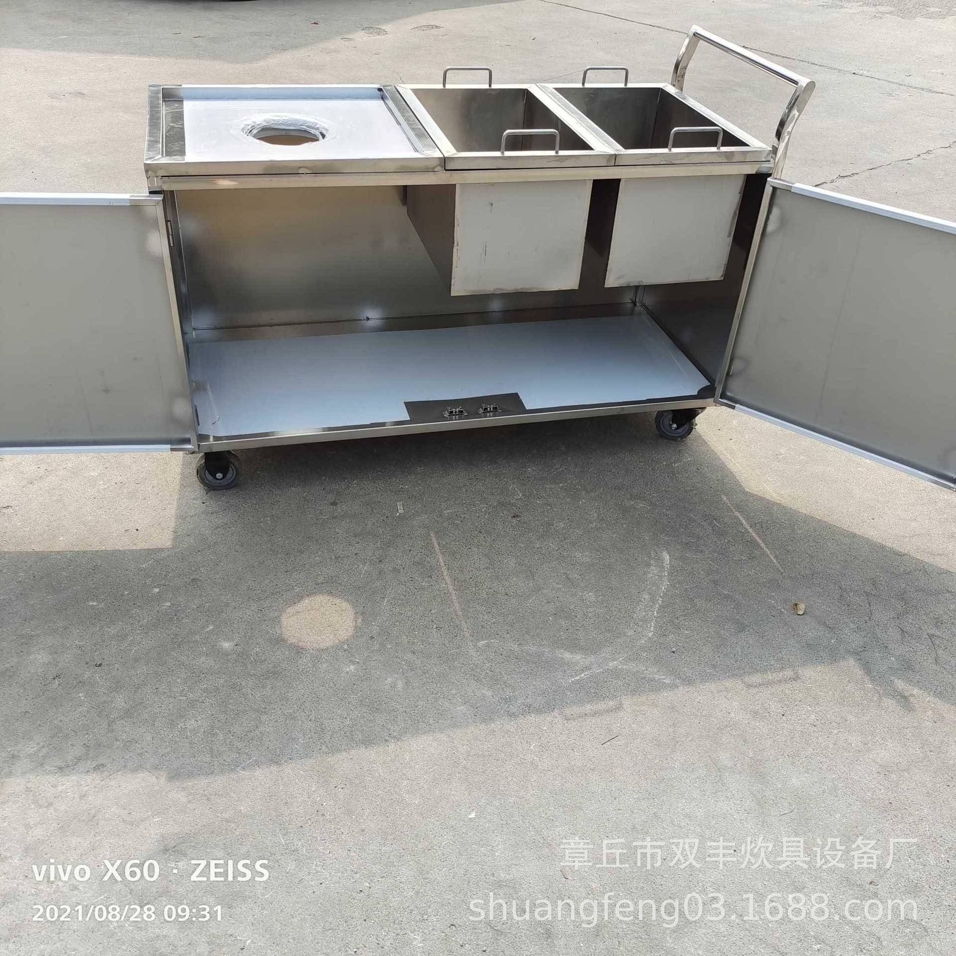 供应不锈钢手推餐车不锈钢食堂推残车价格推垃圾的餐车