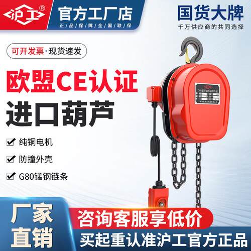 沪工环链电动葫芦380V1/2/3/5吨10t群吊机电动葫芦倒链提升机220v