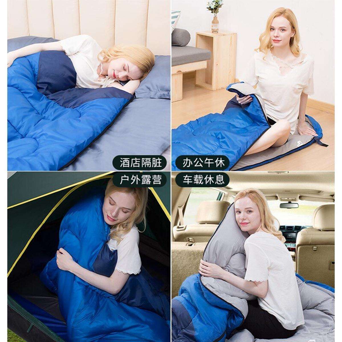 睡袋带内胆户外秋冬野营露营 睡袋大人便携保暖信封式隔脏睡袋