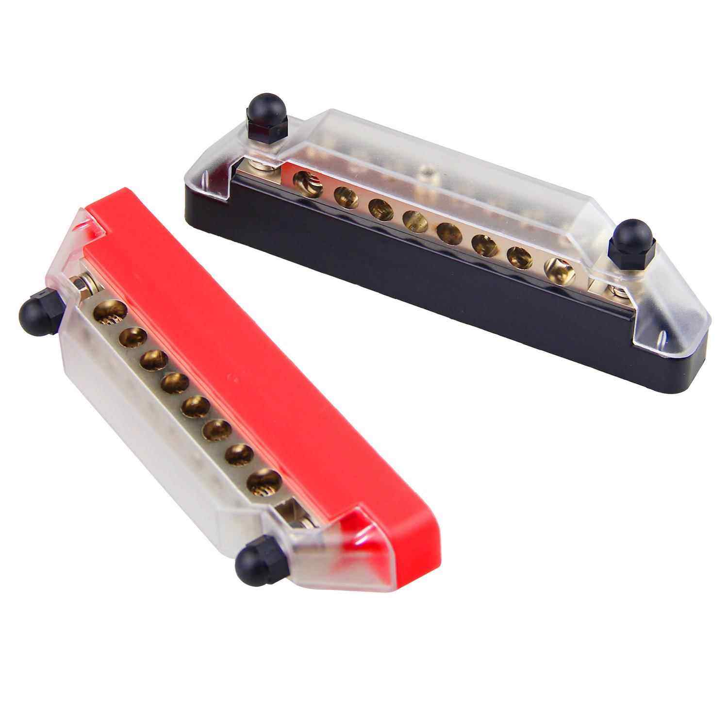 房车线舶改装汇子排8EMAX大电流接船线螺柱红黑色端配电块汇流排