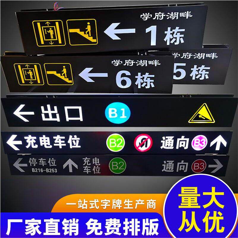 车库吊牌灯箱停车场指示牌龙门头出入口商场单元双面发光镂空牌