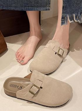 女春单勃肯鞋2026秋季新款厚底懒人外穿休闲博肯包头拖鞋子0123k