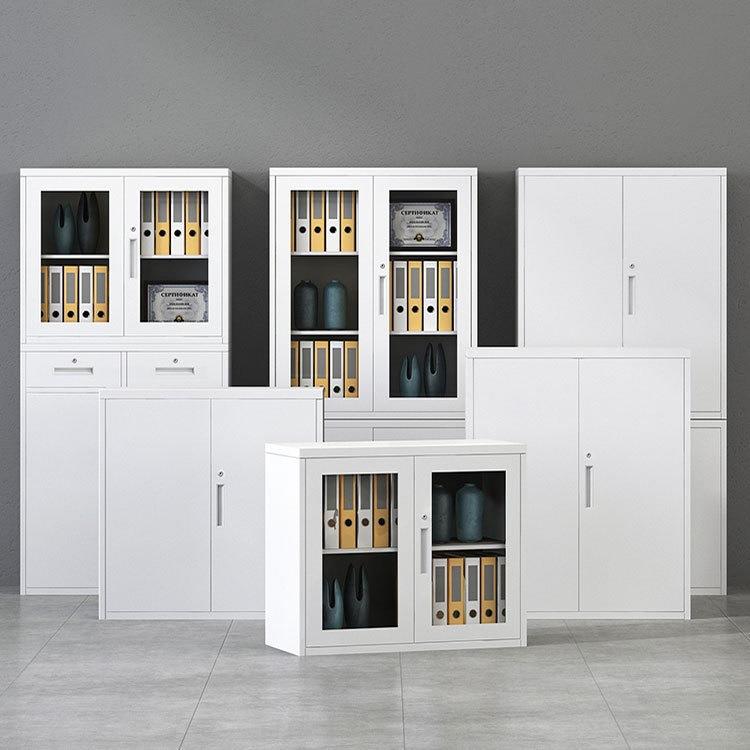 钢制文件柜办公资料柜铁皮档案柜财务凭证柜带锁储物柜矮柜收纳柜