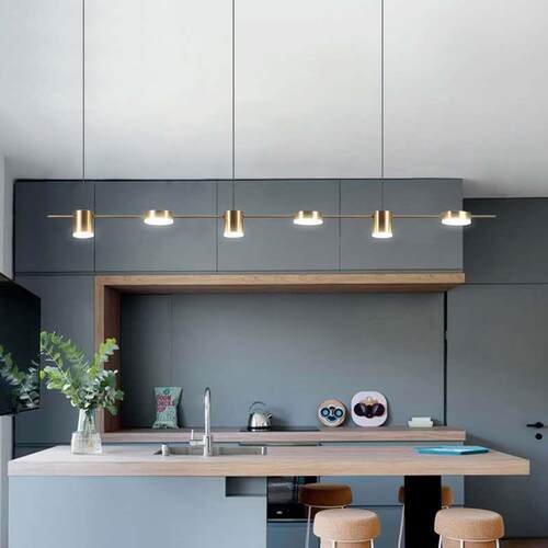 北欧现代简约餐厅灯三头长条简约设计师灯具吧台餐桌饭厅创意吊灯