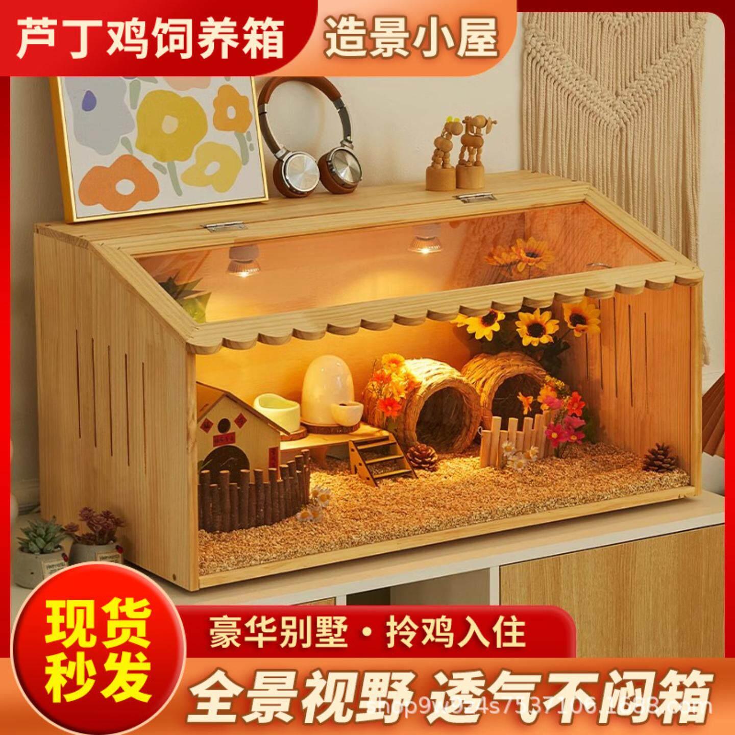 家用养鸡笼子芦丁仓鼠饲养箱专用育雏保温箱恒温造景小屋全景透气