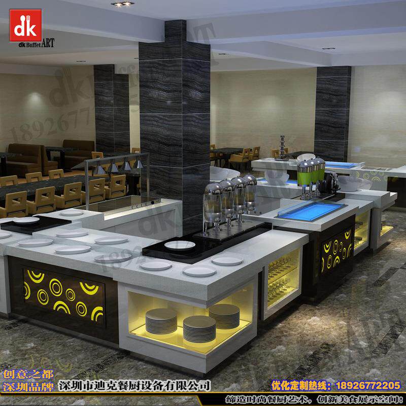 餐厨设计制作buffet、自助餐台可移动布菲台餐饮家具规划布局
