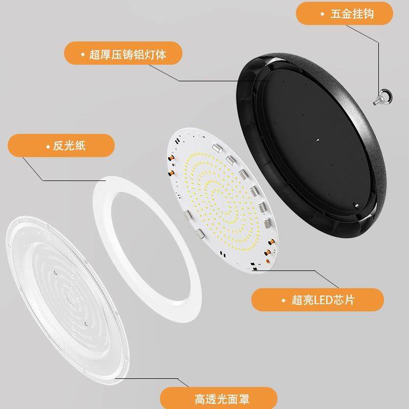 跨境工业线性舱UFO工矿灯防水防尘1ZLD商00w0150W20天棚灯店车库