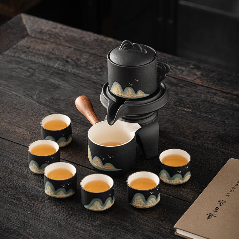 新款直销日式远山自动茶具懒人泡茶器家用办自动功夫茶具礼盒套装