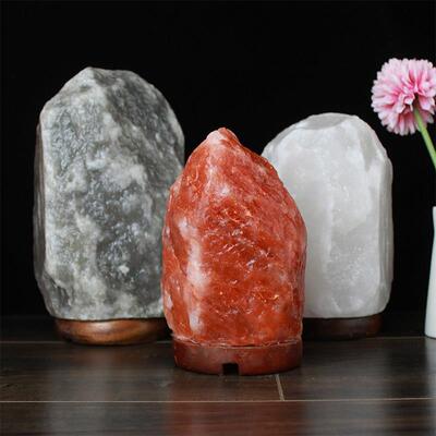 喜马拉雅水晶盐灯灰白红盐灯风水灯调光负离子矿物灯夜灯装饰台灯