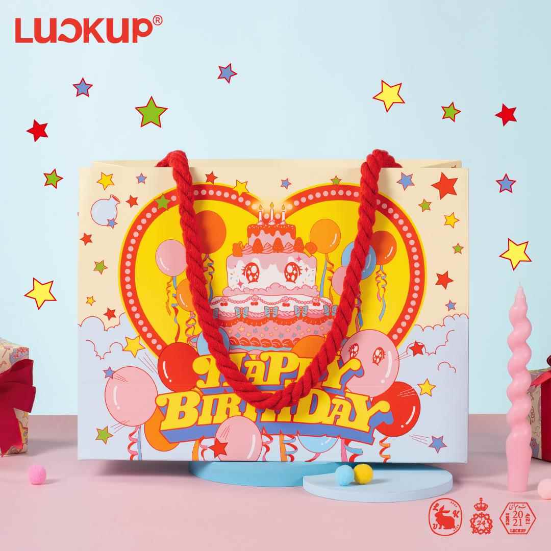 LUCKUP 生日蛋糕礼物包装袋女朋友节日儿童礼品袋手提袋纸袋子