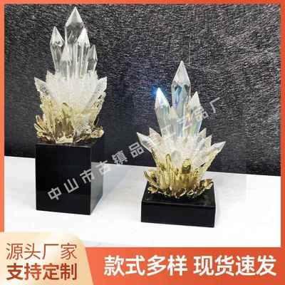 水晶摆件高级感客厅玄关酒柜电视柜轻奢高档装饰品软装摆设