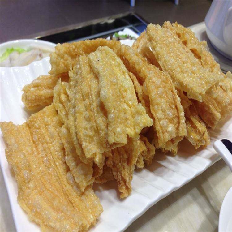 全自动豆制品油炸加工设备广西豆皮油炸机风吹沥油连续式生产