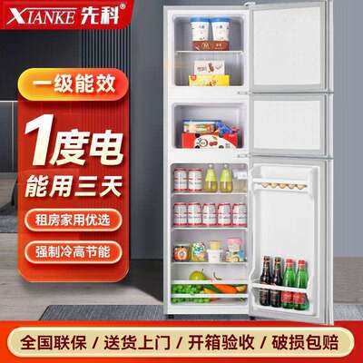 家用冰箱小型出租屋双开门大容量冷藏冷冻节能静音租房电冰箱