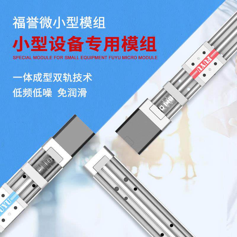 FUYU双轨丝杆滑台微型精密步进马达移动数控直线 线导轨线 线性模